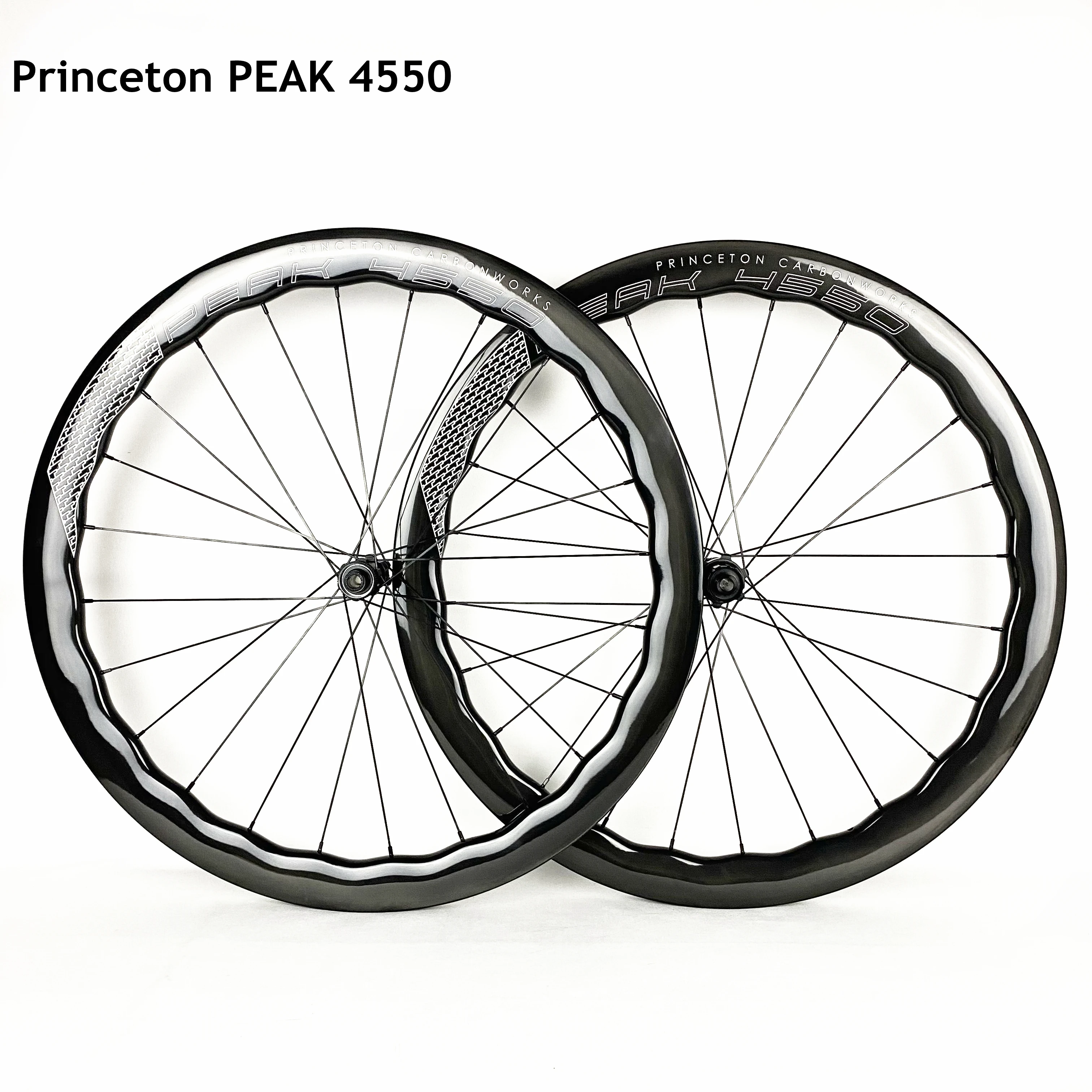 700C Road Carbon Fiber Disc Brake Bicycle Wheels PEAK 4550 Wide 28mm Wheel Set UD Glossy Surface with Tubular/Tubeless-Clincher