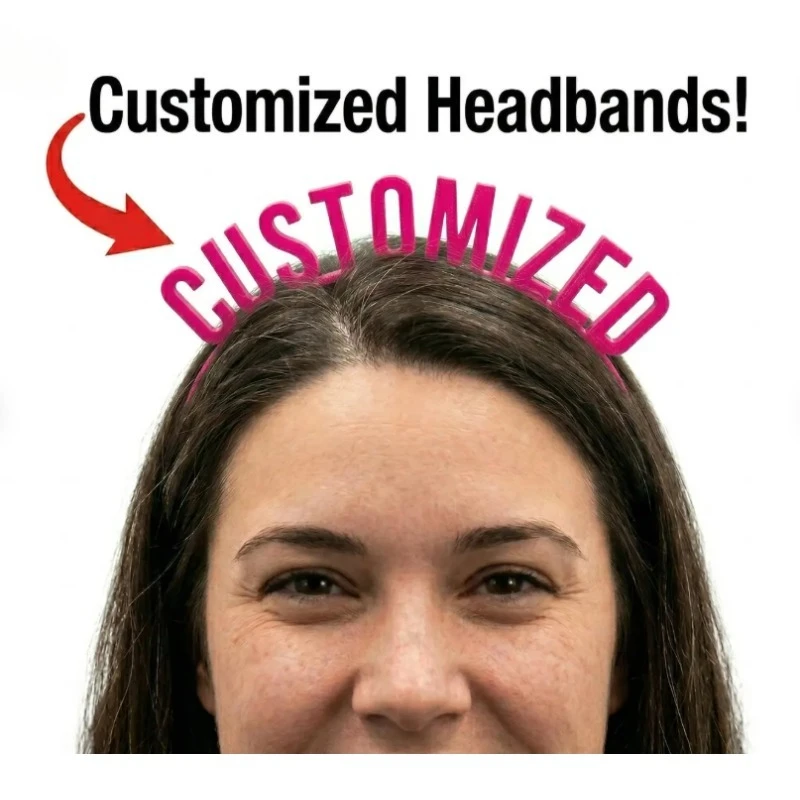Personalized Funny Custom Text Headband – Fun Party Accessory Surprise Gift for Friends & Birthday Celebrations