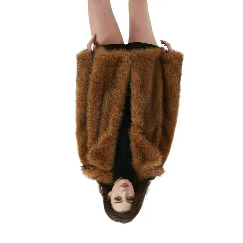 New High-end Eco-friendly Fox-like Fur Coat Is A Fashionable Versatile Mid-length Fur Outerwear for Women in 2026 Autumn/winter