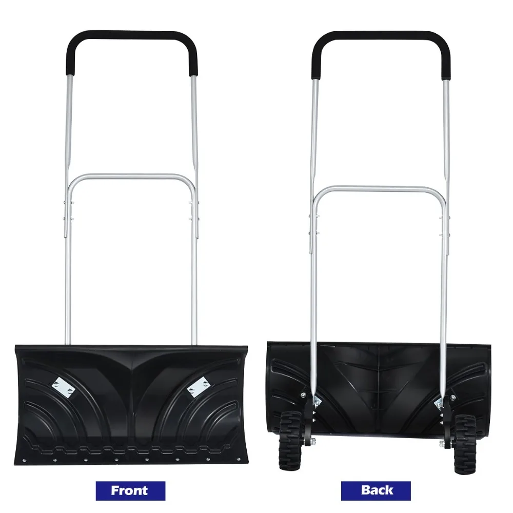 Rollender Schneeschieber, robuste Pflugschaufel mit verstellbarem Griff, Schneeräumung