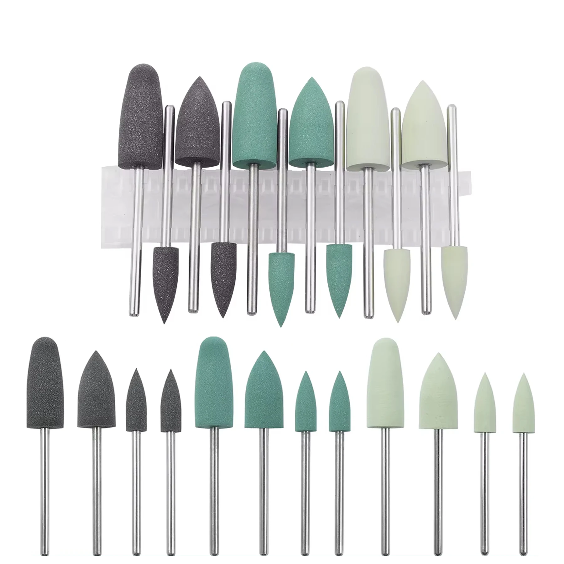 12Pcs/Box Dental Diamond Polisher Burs Resin Base Polishing Kit For Low Speed HP0412 Composite Resin Set Silicone Polisher tools