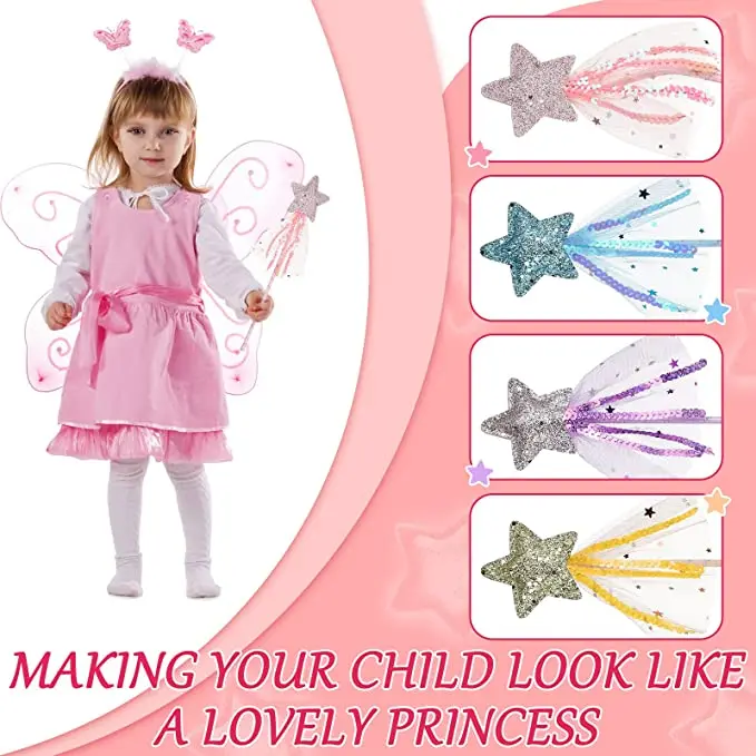 4 piezas de varitas de juguete para mascotas, decoración de cosplay, varitas de cumpleaños, accesorios de fotografía