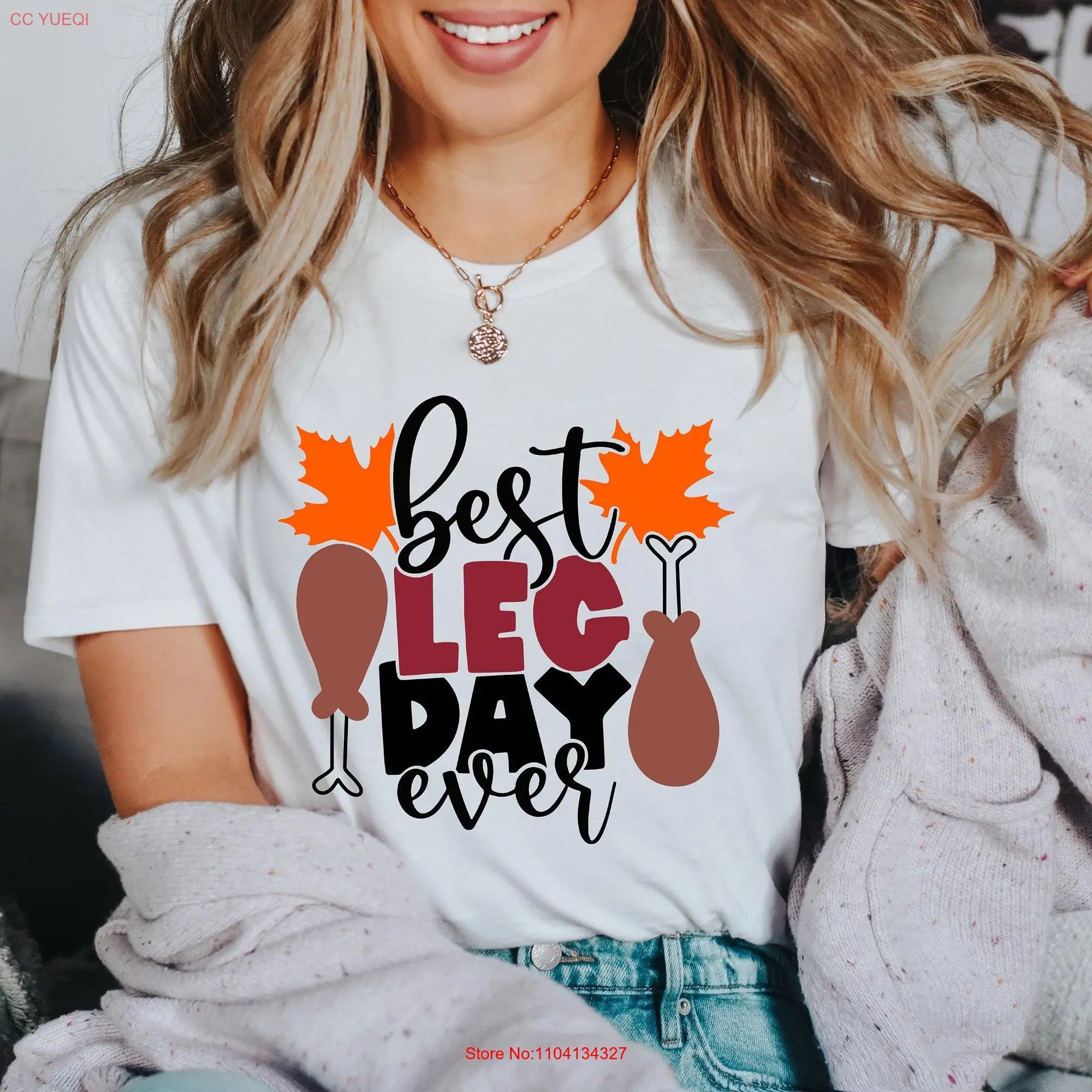 Best Leg Day T Shirt Pumpkin Autumn Thanksgiving Funny Fall Turkey Thankful  long or short sleeves