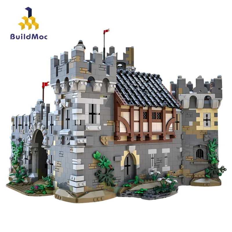 

MOC Retro Medieval Fortress Lions' Castle Building Blocks Set Royal Architecture Idea Assemble Toys For Children Birthday Gifts