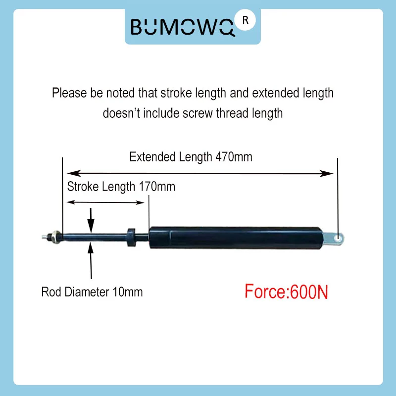 1 PC 470mm 600N Controllable Strut Bars Gas Spring Shock Absorber Hydraulic Lift Support Strut Bar RV Bed Car Machine Furniture