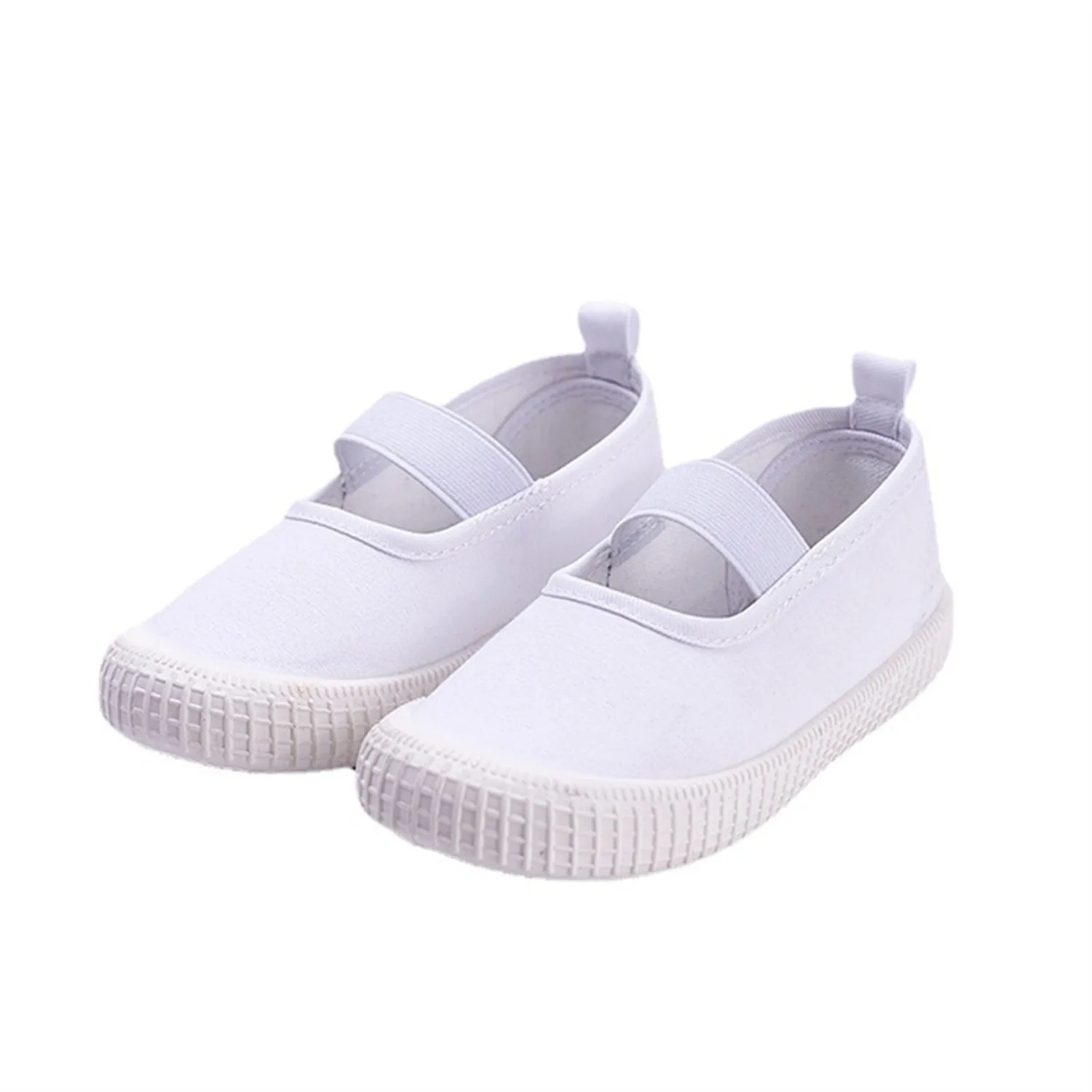 Children\'s canvas shoes, indoor shoes, male and female children\'s kindergarten set foot cloth shoes, elastic small white shoes m