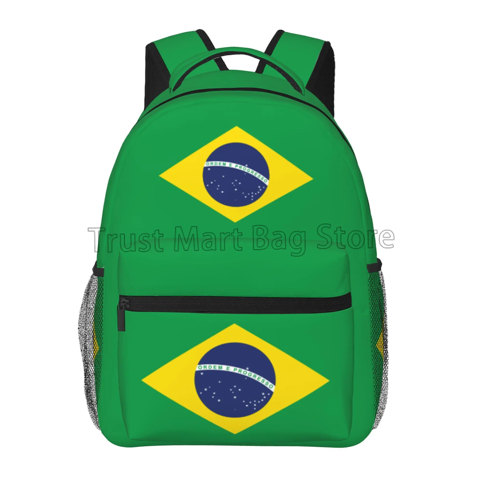 Mochila bandeira brasileira para homens e mulheres, bolsa de ombro, mochila escolar de grande capacidade, mochila casual para meninos e meninas, viagem ao ar livre