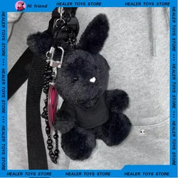 13.5cm Black Rabbit Plush Action Figure Kawaii Instagram Style Soft Stuffed Doll Decoration Pendant Bag Keychain Model Gift Toys