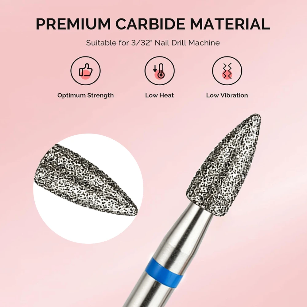 1pcs Flame Diamond Nail Drill Bits Professional Cuticle Remover for Dead Skin Cleaning Salon & Home Use Manicure Prep Tools