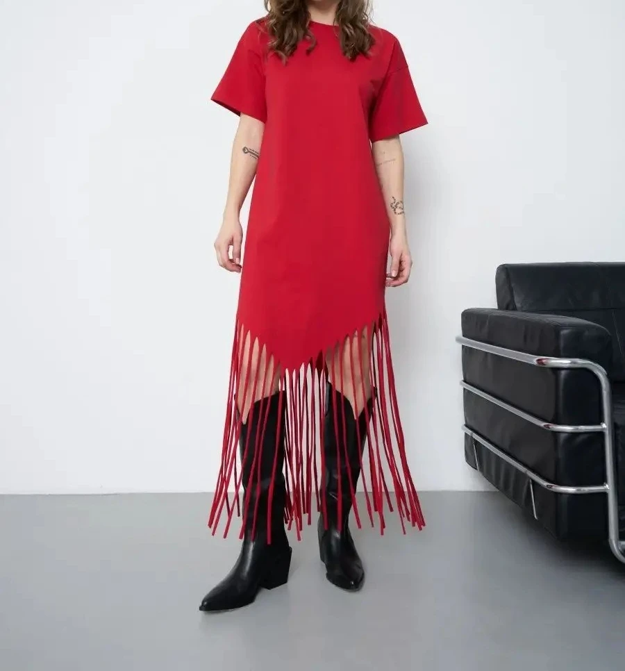 Blumen-Maxikleid für Damen, Übergröße, lockeres T-Shirt, langer Rock