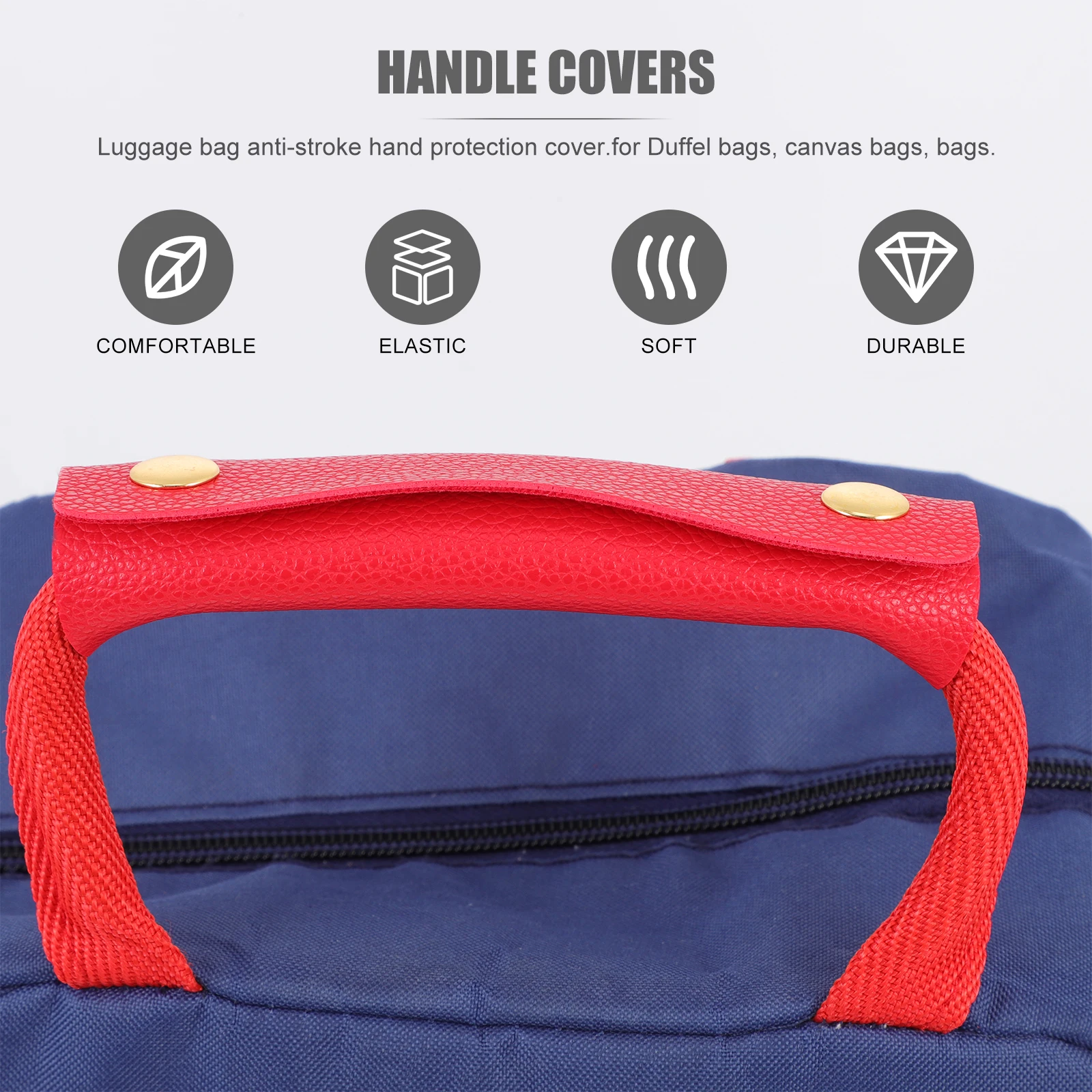 

1Pc Pu Bag Handle Cover Protective Hand Grip Sleeve For Luggage Duffel Grocery