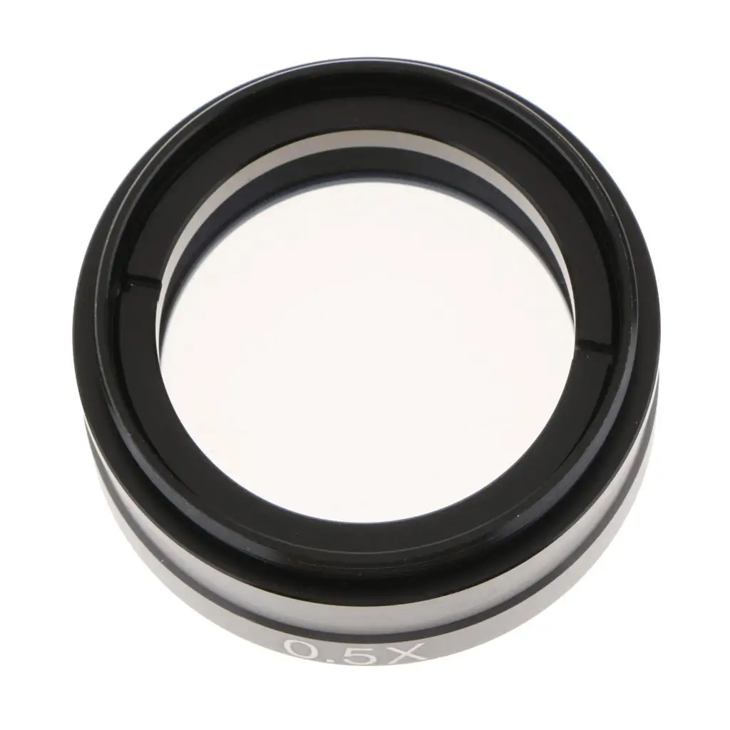 Microscope Objective Lens Metal 0.5x Auxiliary Barlow Lens Wide Field Digital Video Lens for Lab Research