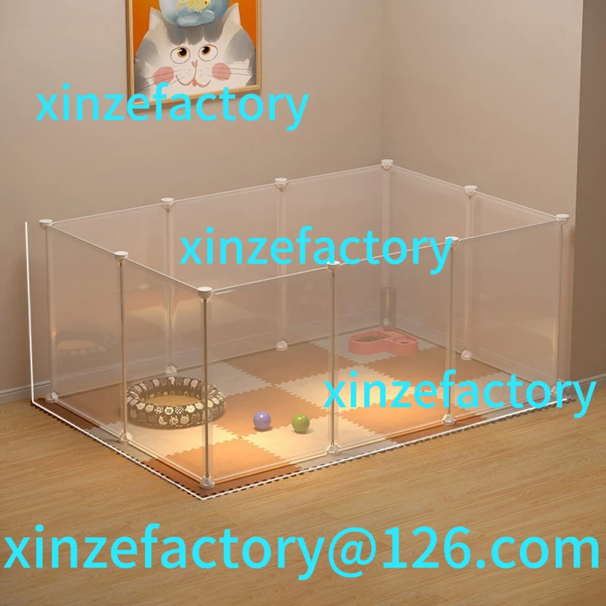 

Customizable Pet Fence Household Isolation Cat Cage Dog Fence Large Free Space Indoor Cat Nest Assembly Cage Cat Cage
