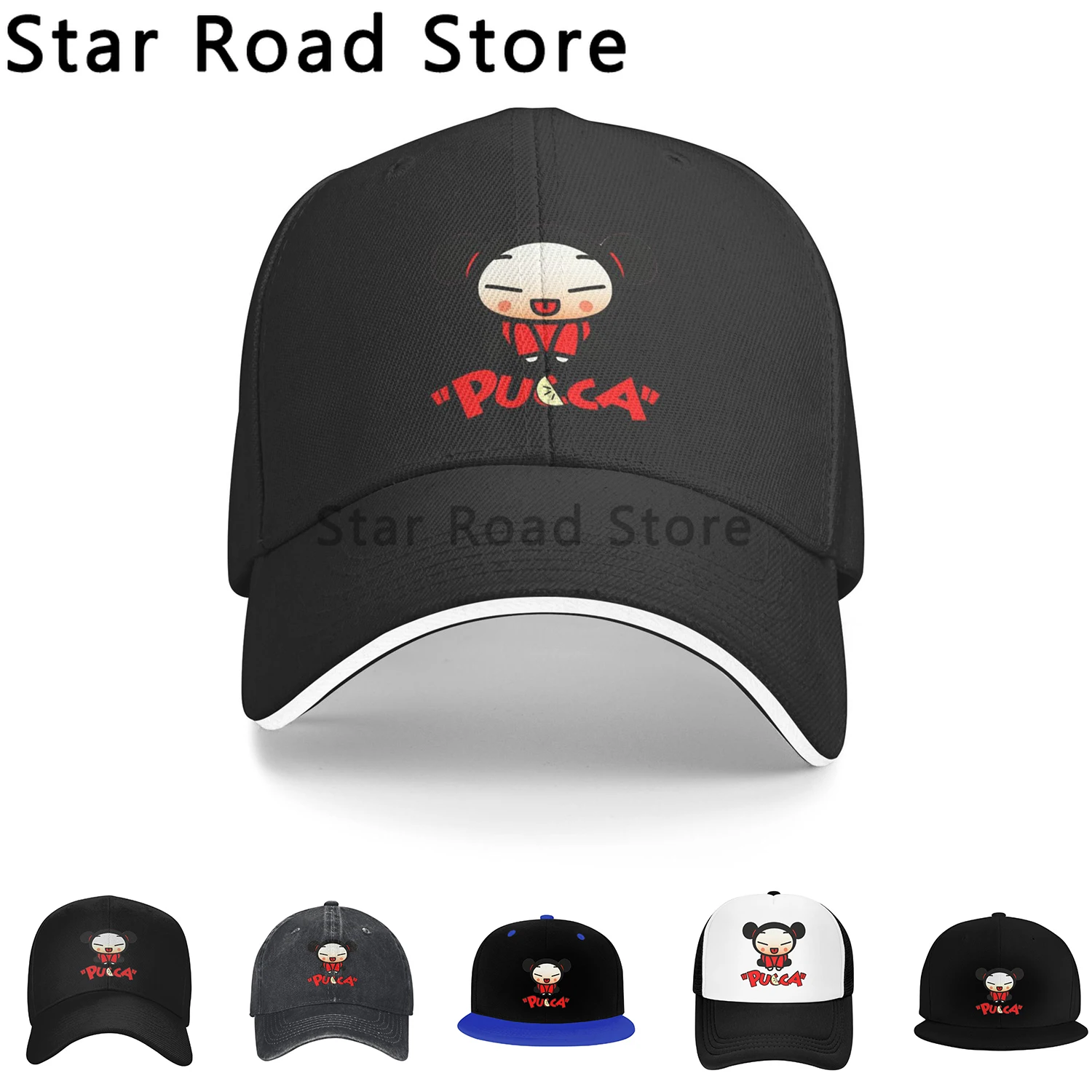 

Cartoon Yellow Windswept Love Pucca Baseball Cap Cowboy Hat Peaked Cap Cowboy Bebop Hats Men and Women Hats