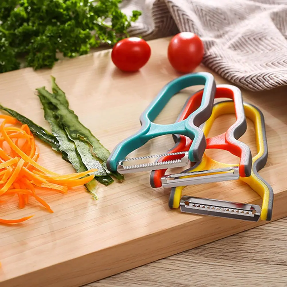 3-in-1 Vegetable Planer, Stainless Steel Multi-function Potato Apple Cucumber Peelers Fruit Chopper Mini Spud Slicer Grater Set
