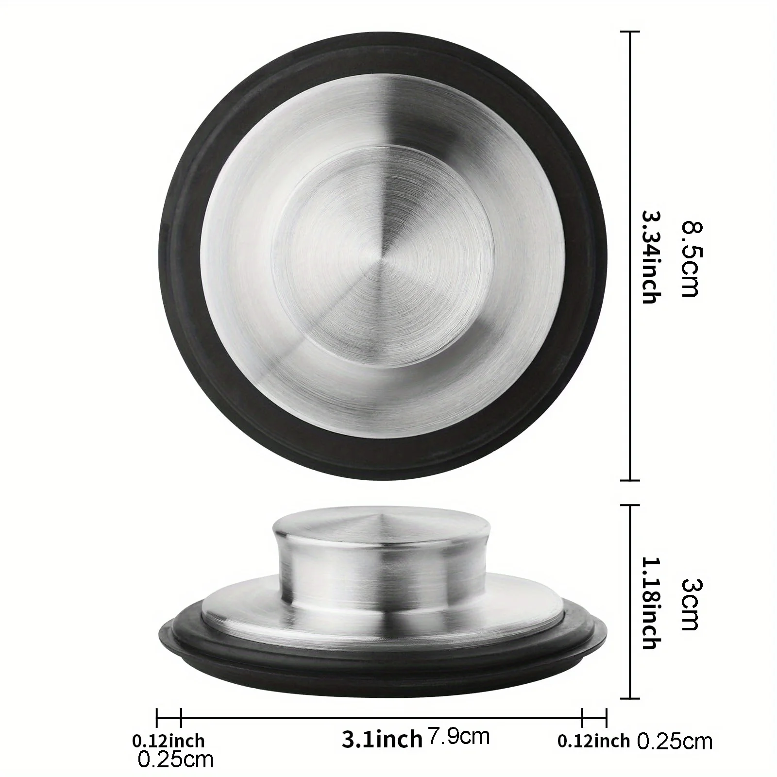 غطاء حوض صرف للمطبخ من الفولاذ المقاوم للصدأ ، سدادة التخلص من القمامة ، مناسبة لـ st