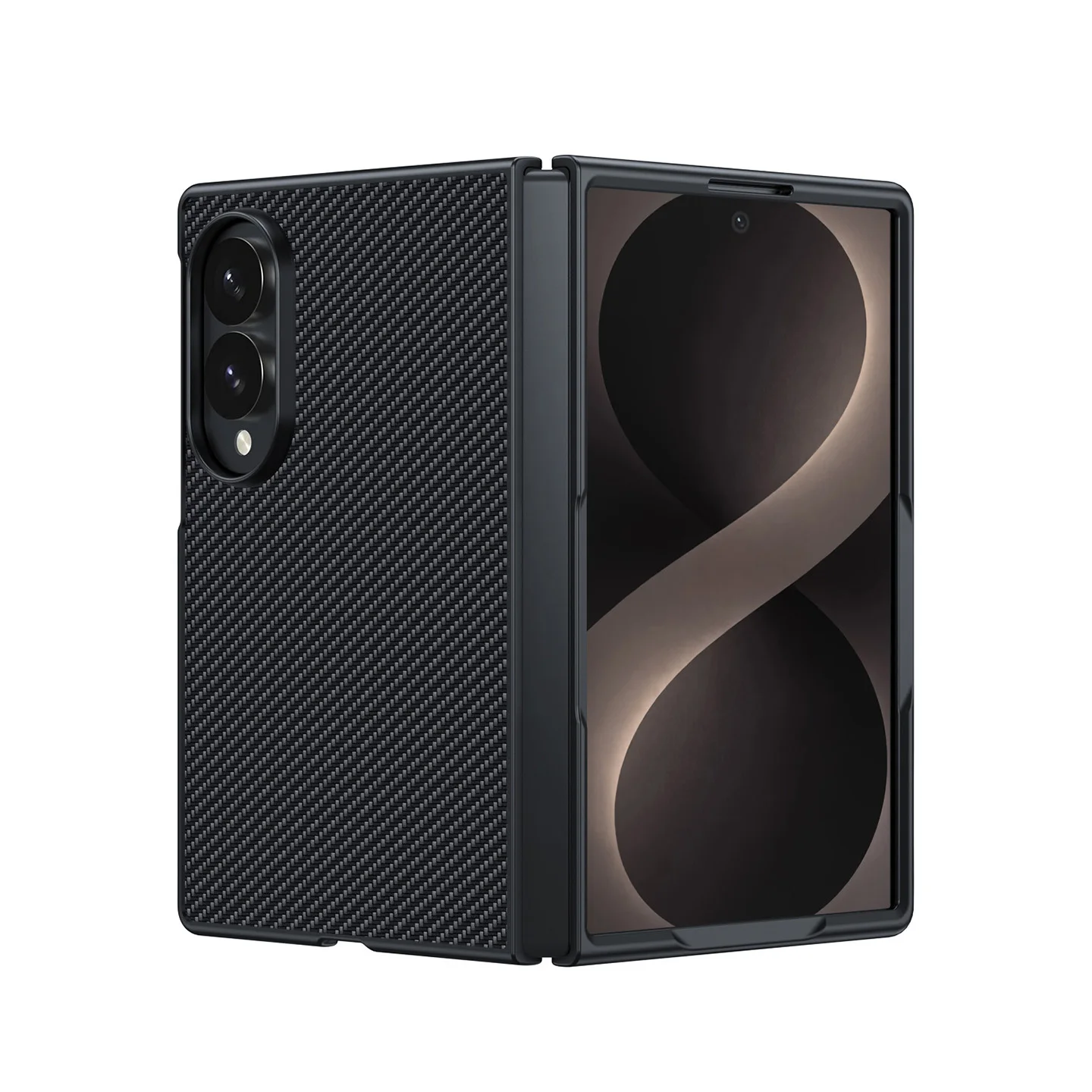 Carbon Fiber Texture Hard PC Phone Shell Anti-Drop Full Cover Protective Case for Samsung Galaxy Z Fold 8