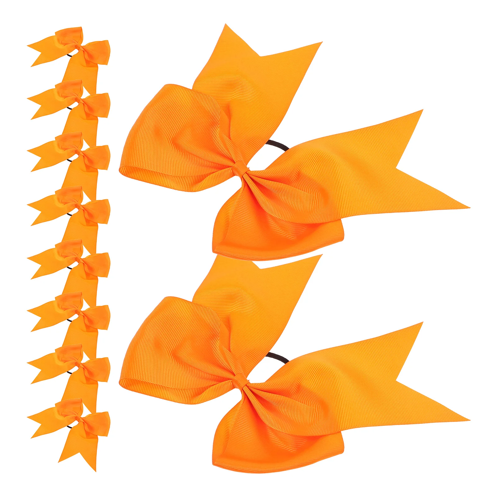 10 Pcs Hair Pins Orange Bow Headdress Bows for Cheerleading Cheerleaders Women European and American Elastics Girls Miss