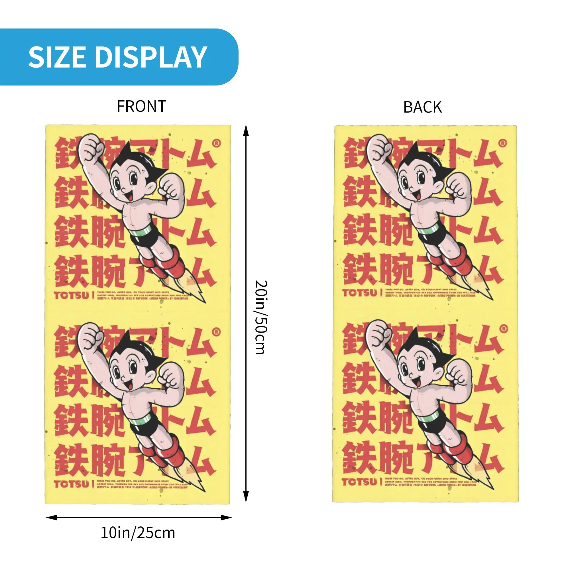 Custom Astro Boy Japan Manga  Winter Headband Neck Warmer Women Men Hiking Camping Tube Scarf Anime Cartoon  Face Bandana Gaiter