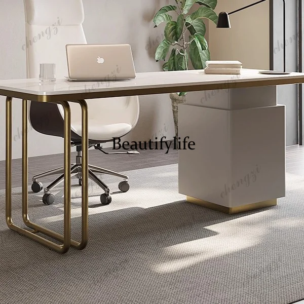 

TTT Minimalist Modern Bedroom Office Desk Rock Plate Computer Study Office Desk Living Room Luxury Office Furniture Tisch