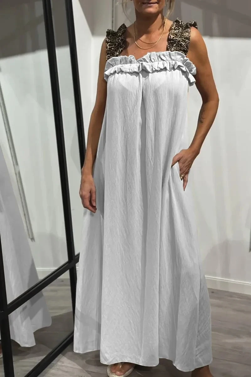 Faionable Casual Allentato Svel Pieghettato Dr Vita alta A-Line Estate Dr per le donne Beachwear Un pezzo Wrap Sle