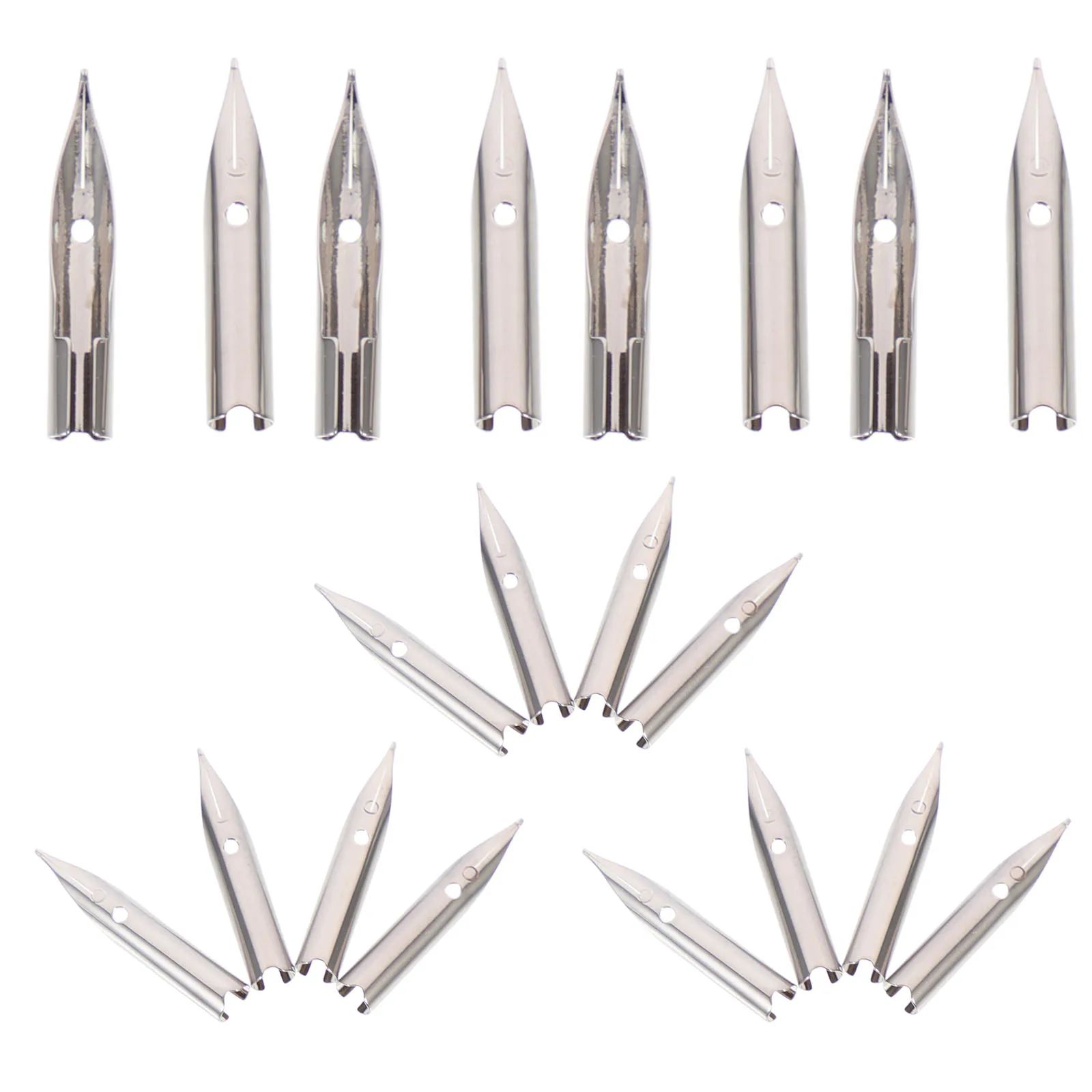 

20 Pcs Replacement Pen Nibs Spare Fountain Steel Calligraphy Writing 0 38mm Smooth Students Artist Practice