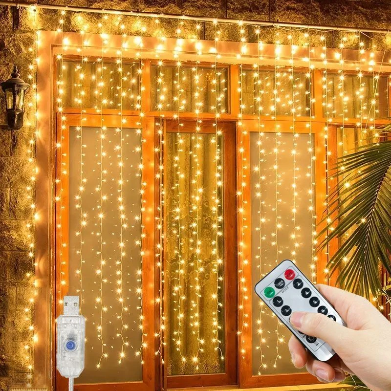 

8 Mode USB Curtain Light Holiday Light Fairy String Light 3M 4M 6M LED Christmas Decor Garland Wedding Party Birthday Decoration