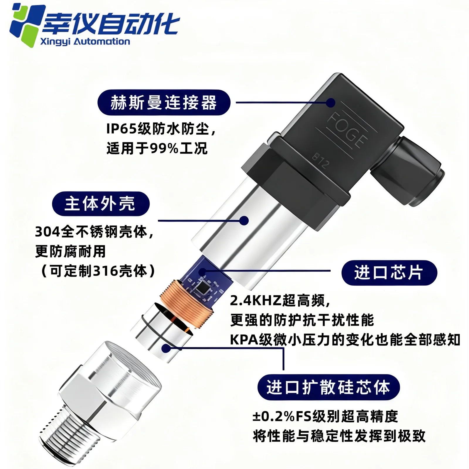Diffusion silicon pressure transmitter 4-20mA pneumatic water supply hydraulic pressure transmitter sensor