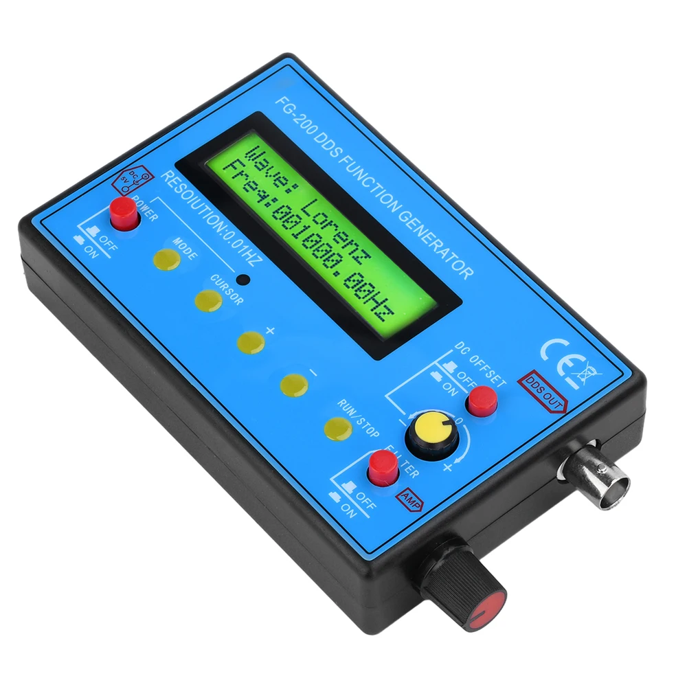 FG-200 DDS Function Signal Generator Frequency Counter 0.01Hz-500KHz Signal Source Module Sine+Square+Triangle+Sawtooth Waveform