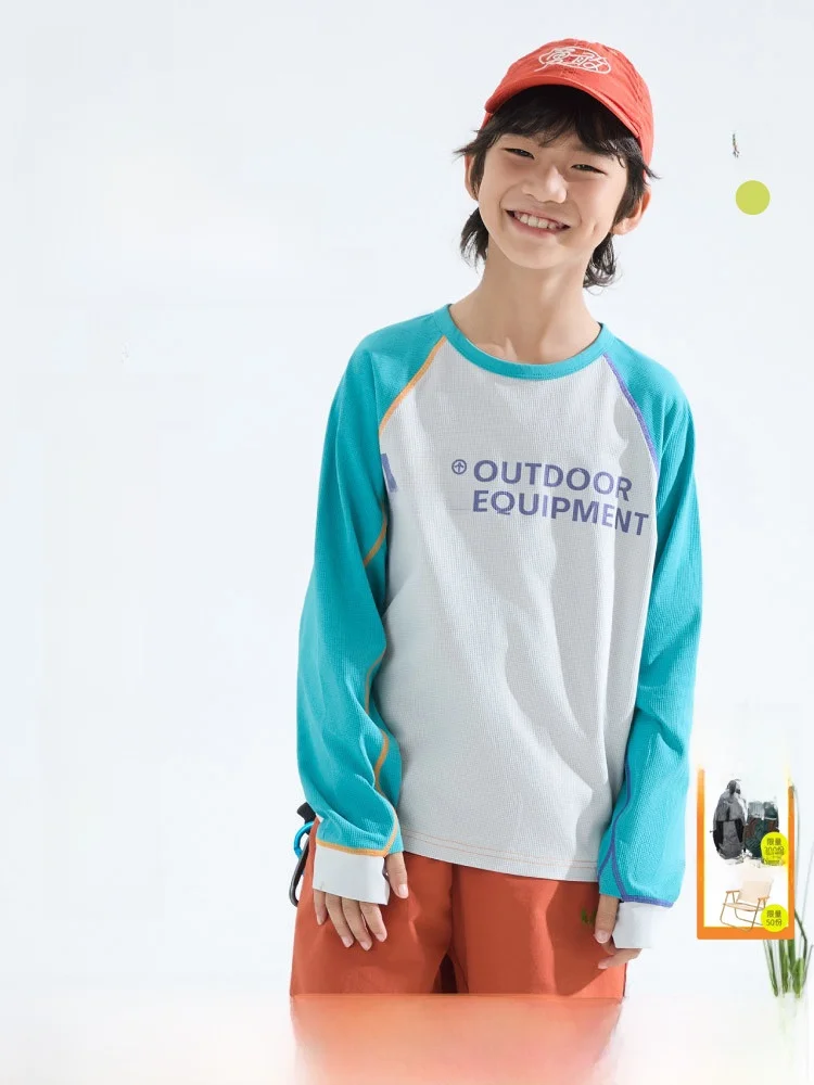 Mipo Kids Long Sleeve T-Shirt Quick Dry Lightweight Breathable Shoulder Insert Design for Boys And Girls Easy to Clean Autumn...