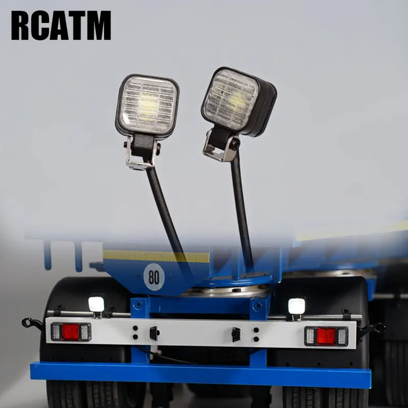 Square Spotlight LED Auxiliary Lights for 1/14 Tamiya RC Truck Trailer Tipper Scania 770S R620 Actros 3363 Volvo MAN LESU Parts