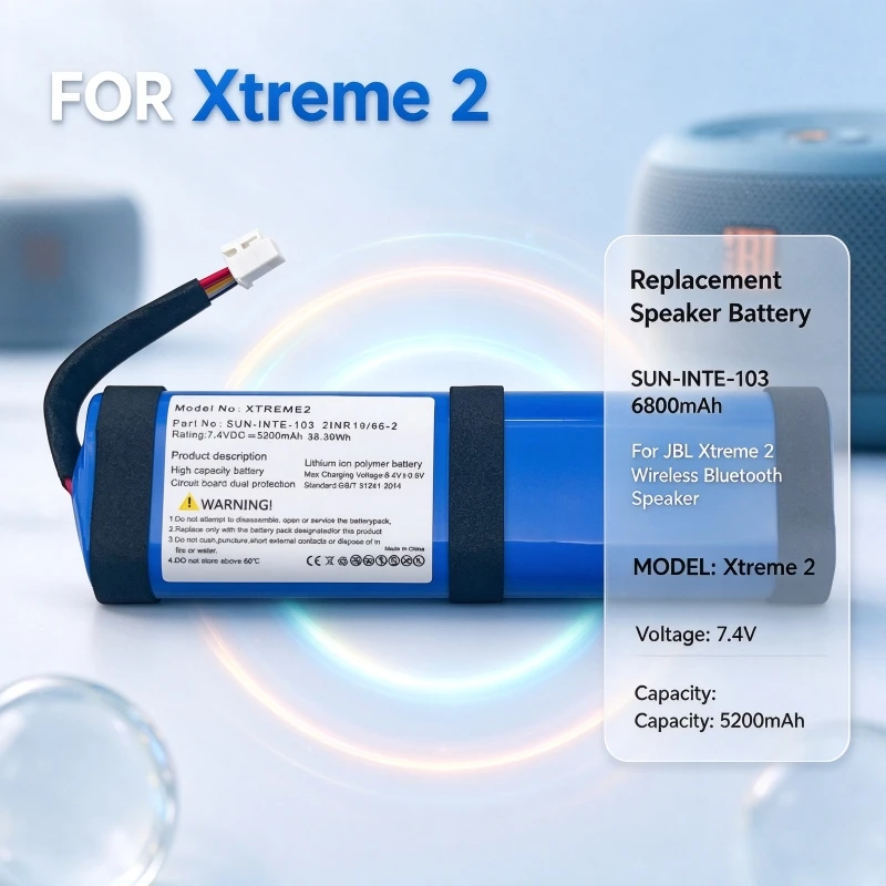 Replacement Speaker Battery SUN-INTE-103 6800mAh For J-B-L Xtreme 2 Wireless Bluetooth Speaker