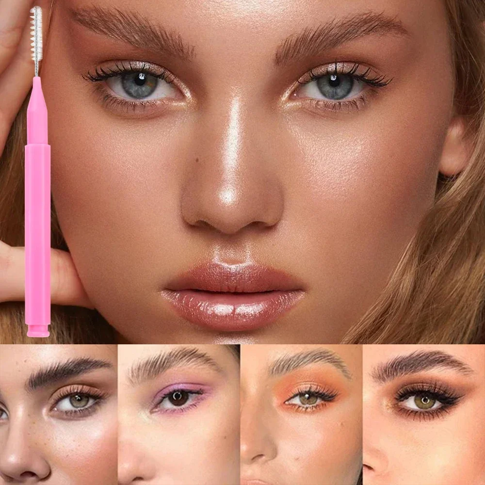 50pcs Mini Eyebrow Brush Disposable Lightweight Brow Lifting Brushes Portable Eyelash Extension Comb Perm Brush Lash Accessories