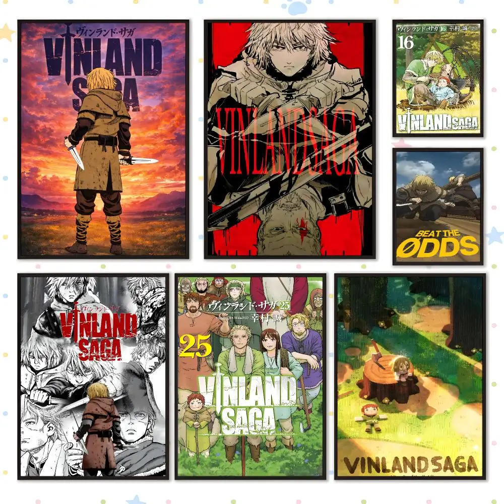 Anime Viking Epic Vinland Saga Poster HD Waterproof PP Self Adhesive Aesthetic Bedroom Dorm Gaming Room Home Decor Gift