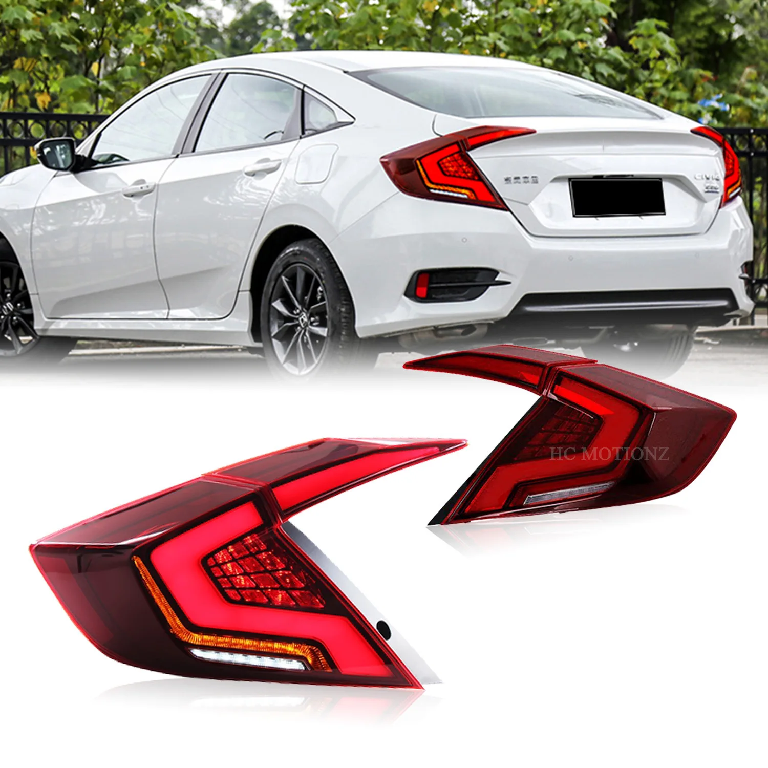 

HCMOTIONZ is suitable for the 10th generation Civic 16-21 LED modified tail light assembly