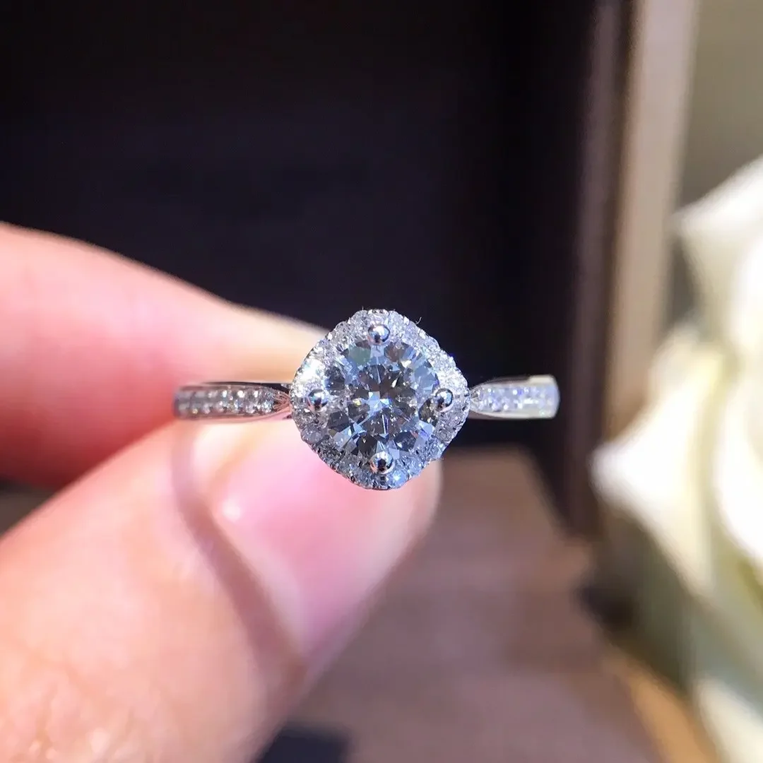 الماس الطبيعي 18K الذهب خاتم الذهب الخالص خاتم الأحجار الكريمة الجميلة جيدة الراقي العصرية الكلاسيكية حفلة غرامة مجوهرات رائجة البيع جديد 2025