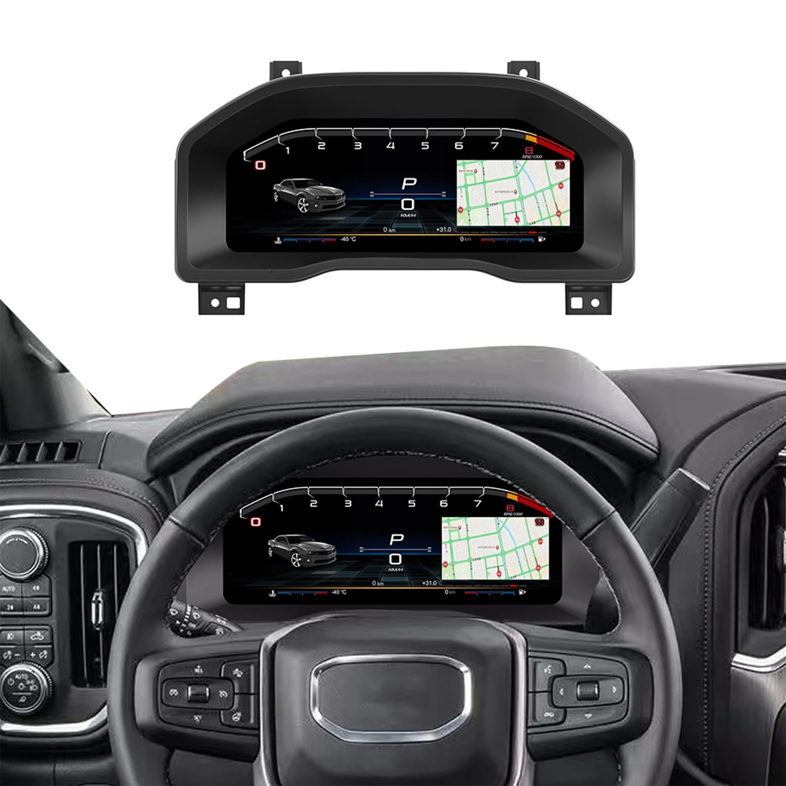 ZWNAV12.3'' LCD Dashboard for Chevrolet Silverado for GMC 2019-2026 LCD Instrument Cluster LCD Odometer Digital Cluster