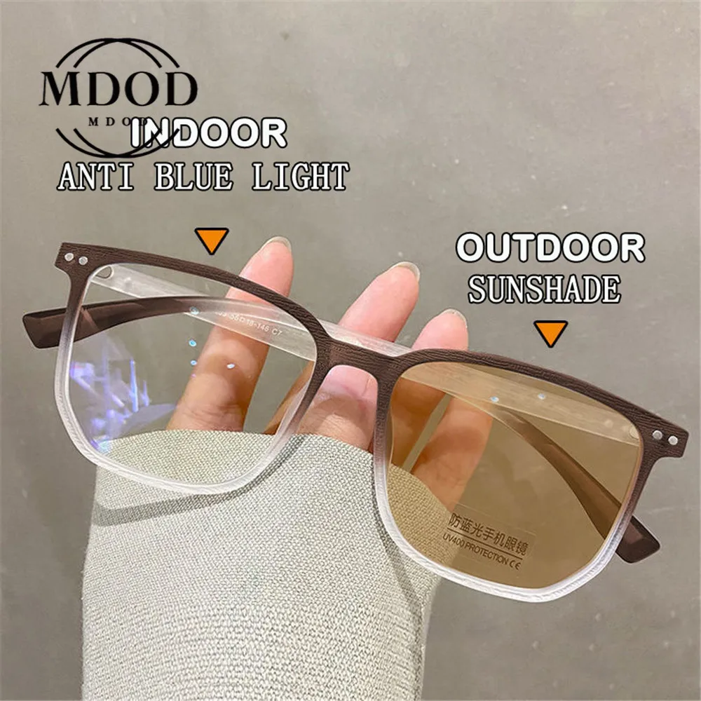 

Multifunctional Reading Glasses Color Changing Myopia Glasses Outdoor Street Photo Sunglasses 0 To -6.0