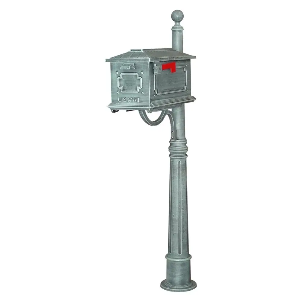

Lite Kingston Curbside Mailbox with Ashland Post Verde Green Mailbox with Aluminum Post SCK1017SPK600VG