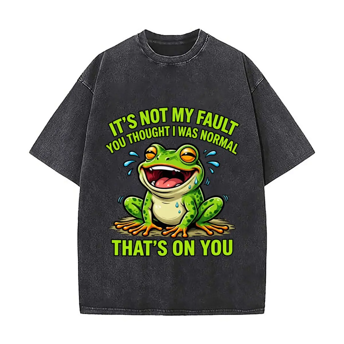Its Not My Fault You Thought I Was Normal Frog Vintage Distressed Loose Streetwear Tops