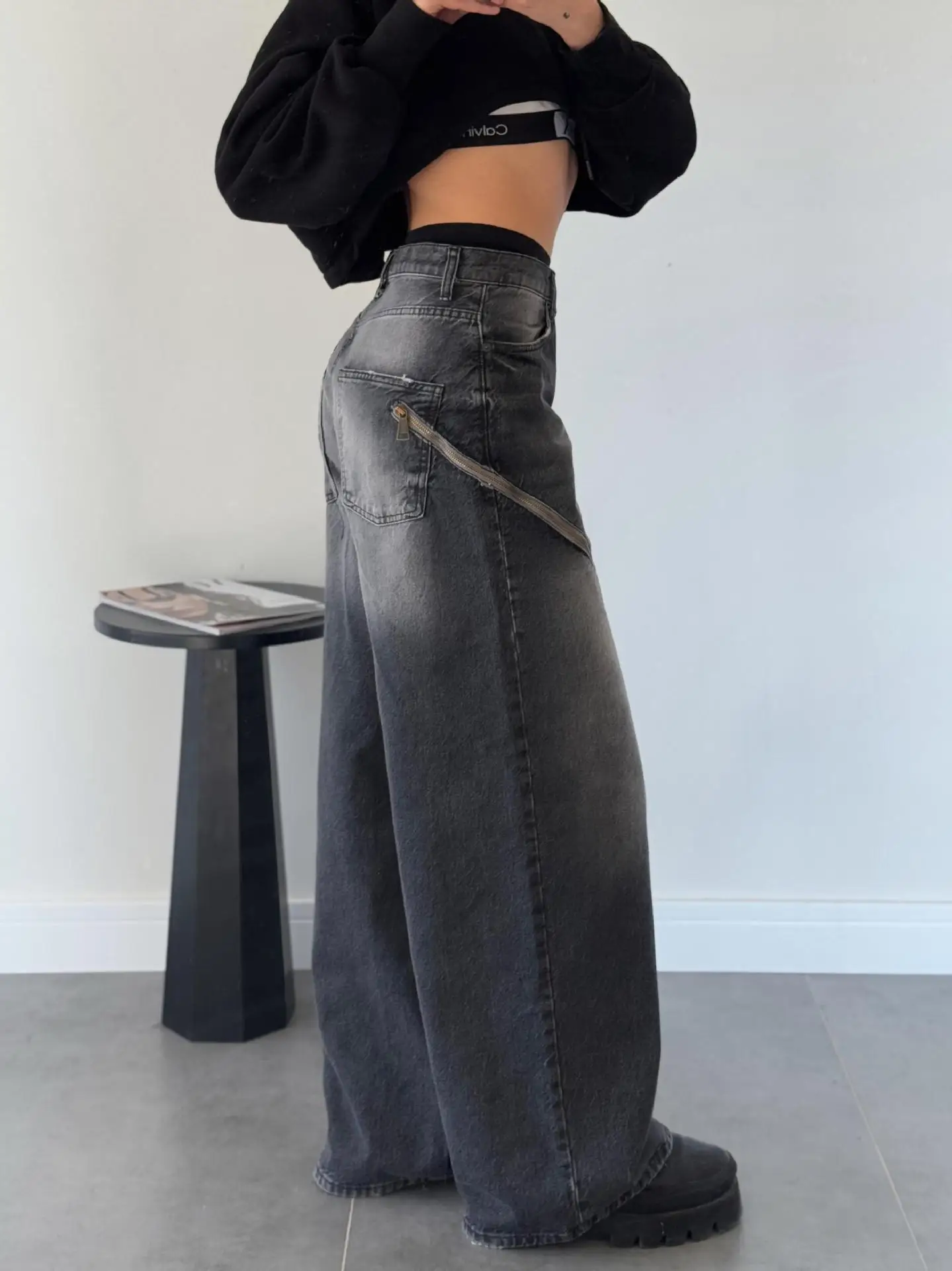 

Ретро-джинсы в американском уличном стиле, износостойкие, свободного кроя, с высокой талией, женские, повседневные, длинные брюки, весна-осень, хлопок