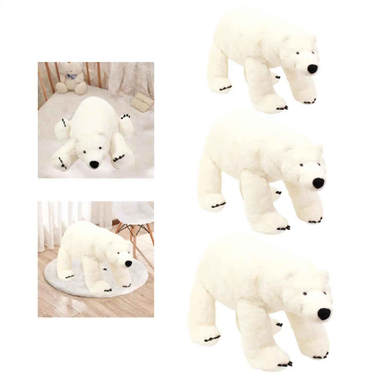 Oso Polar muñeco de peluche realista regalo de cumpleaños de peluche oso Polar suave juguete de peluche para él novio adultos su boda