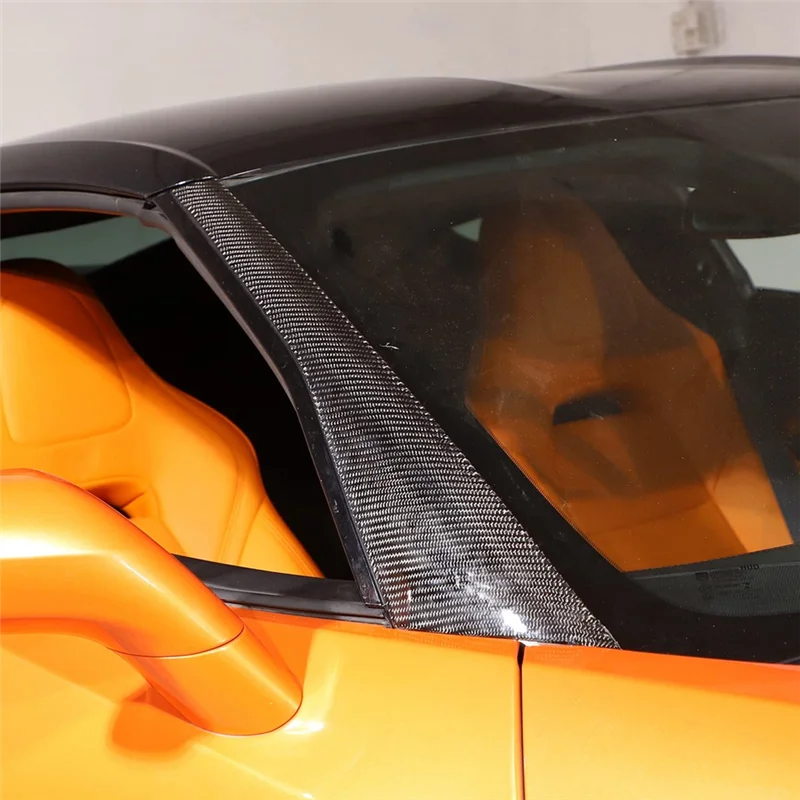 

Для Corvette C7 2014-2019 мягкое углеродное волокно, переднее лобовое стекло автомобиля, накладка на крышку передней стойки, детали накладки на боковую панель