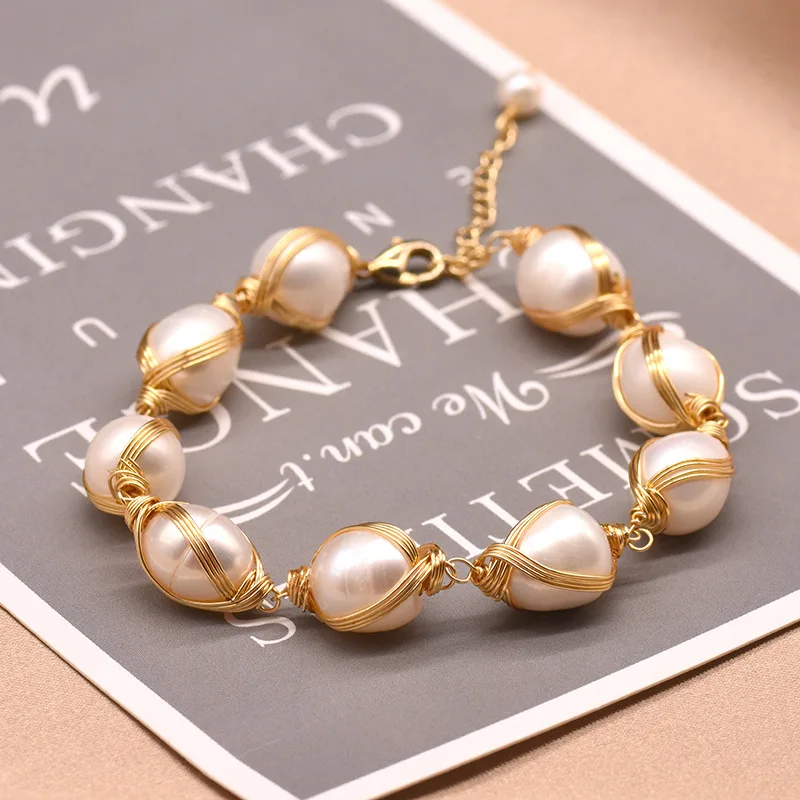 Pearl Bracelet High-End Of Wrap-Around Ring European And American Retro Of Design Sense Of Hand Jewelry Natural