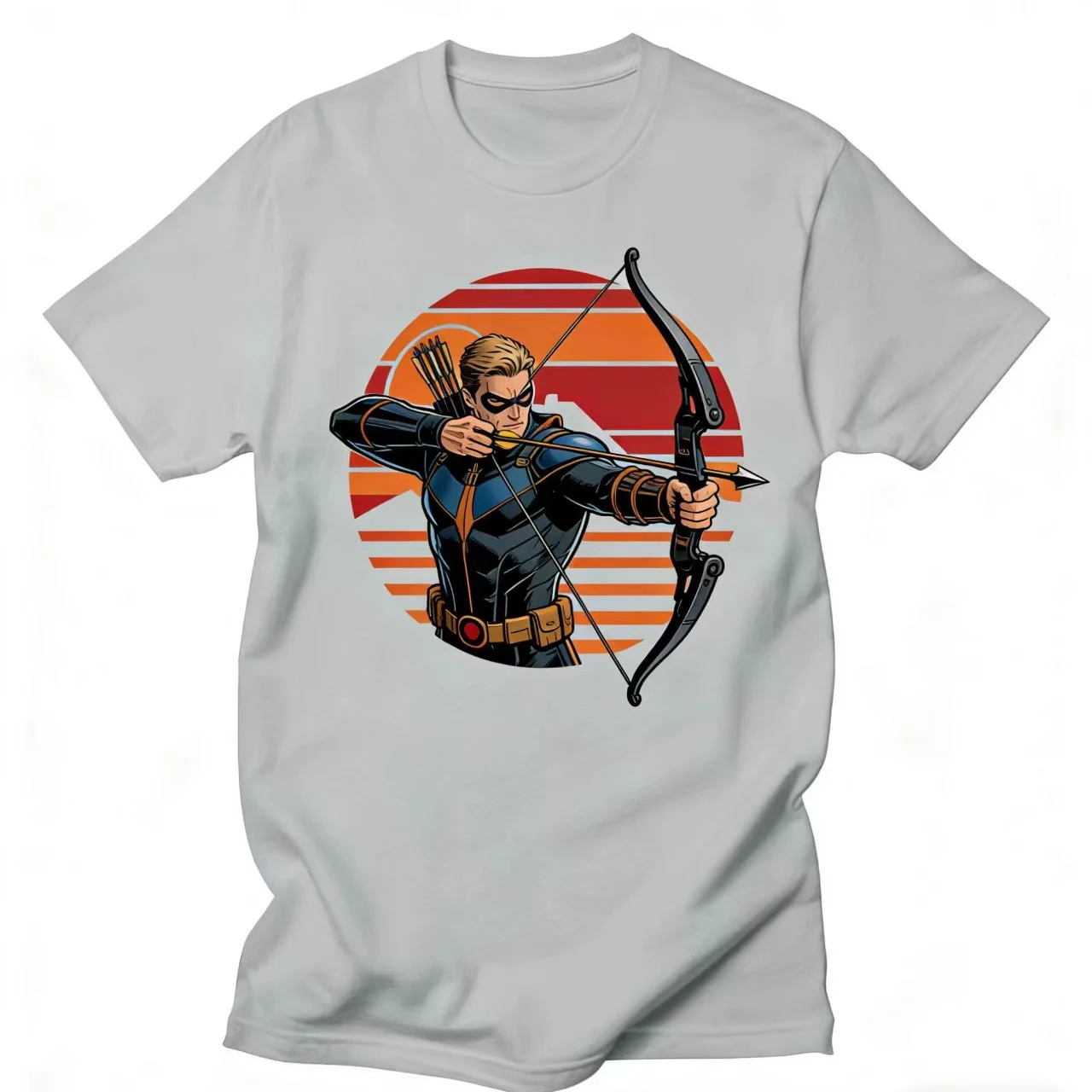 Disney Marvel Hawkeye Retro Sunset T-shirt -5 Color Choices for Superhero Fans