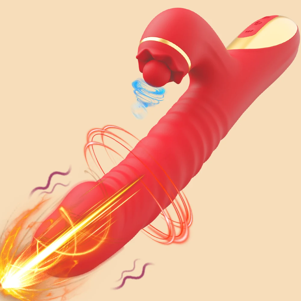 Telescopic Rotary Vibrator for Women High Speed Motor G-Spot Climax Dildo Vibrating Female Masturbator Adult Sex Toy for Woman