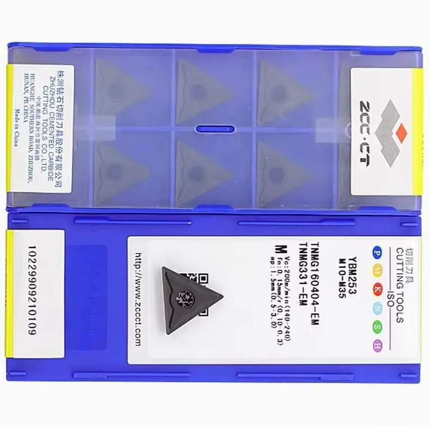 

TNMG160404-EM YBM253/TNMG160408-EM YBM253/TNMG160412-EM YBM253 ZCC.CT CNC blade carbide inserts turning tools inserts 10pcs/box