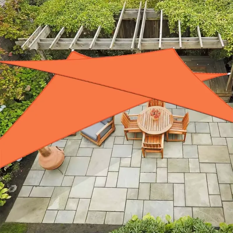 6x6x6m Orange Waterproof Create Comfortable Environment Triangle Shading Poly Breathable Swimming Pool Sun Shade Sails