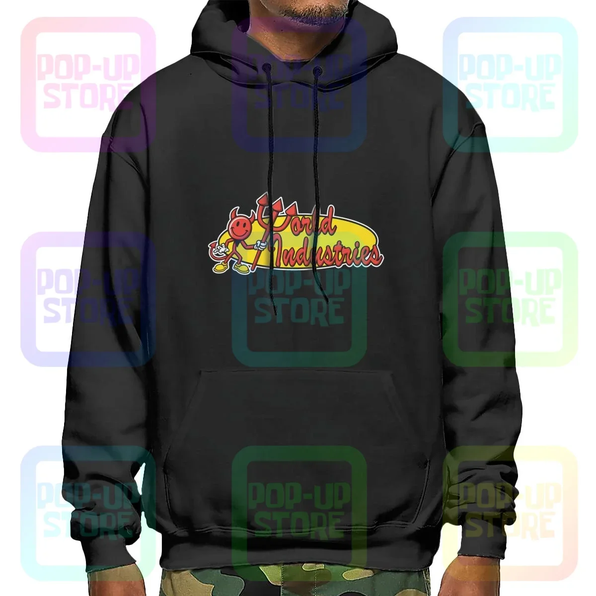 

World Industries Devil Man Черная толстовка с капюшоном для скейтборда и скейта Толстовки с милым принтом Премиум Удобная