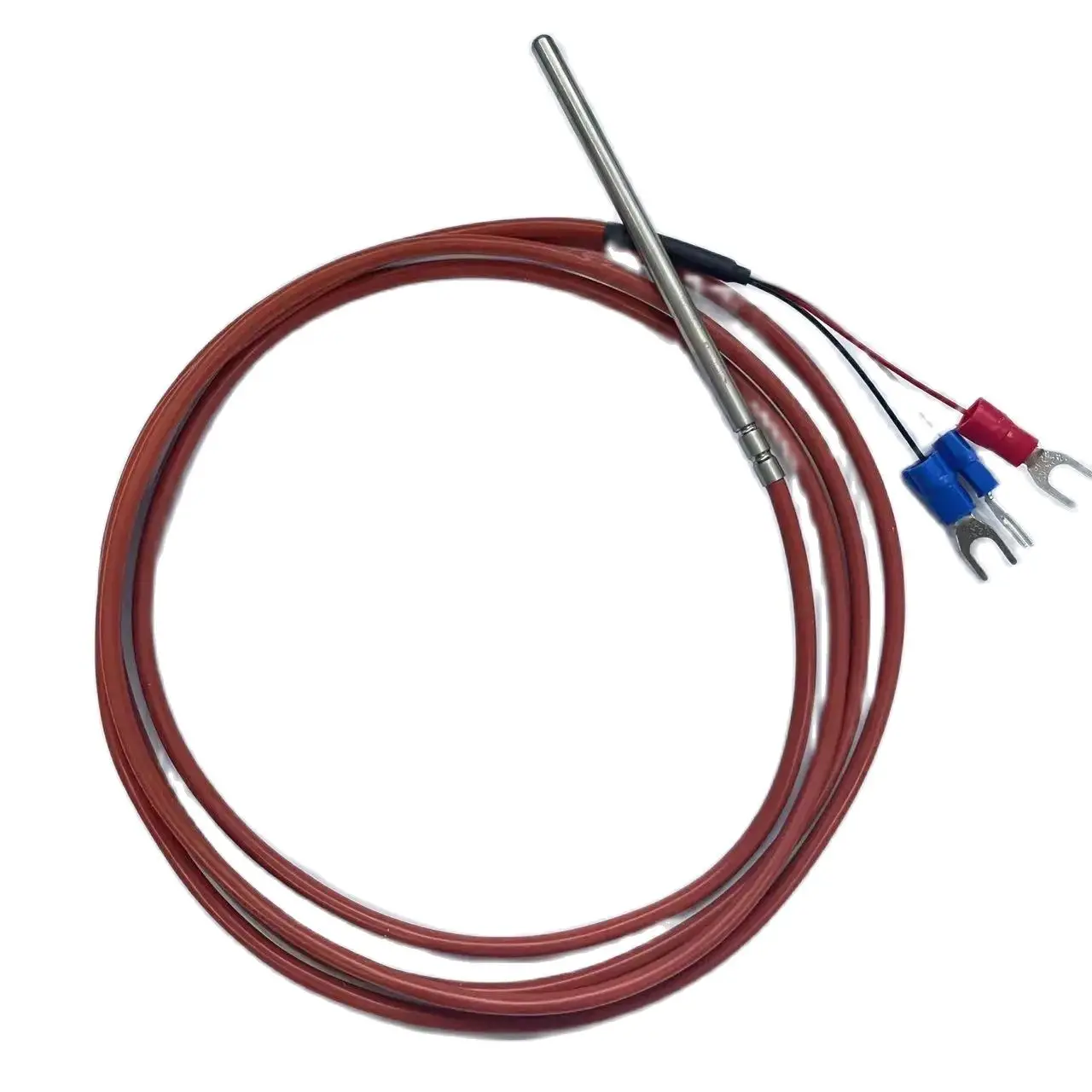 3 Wires PT1000 Temperature Sensor with Silicone Gel Coated 1.5Meters Probe 4mm*80mm -50-180 centigrade RTDs